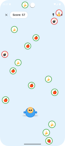 Catch fruit and avoid bombs or skulls